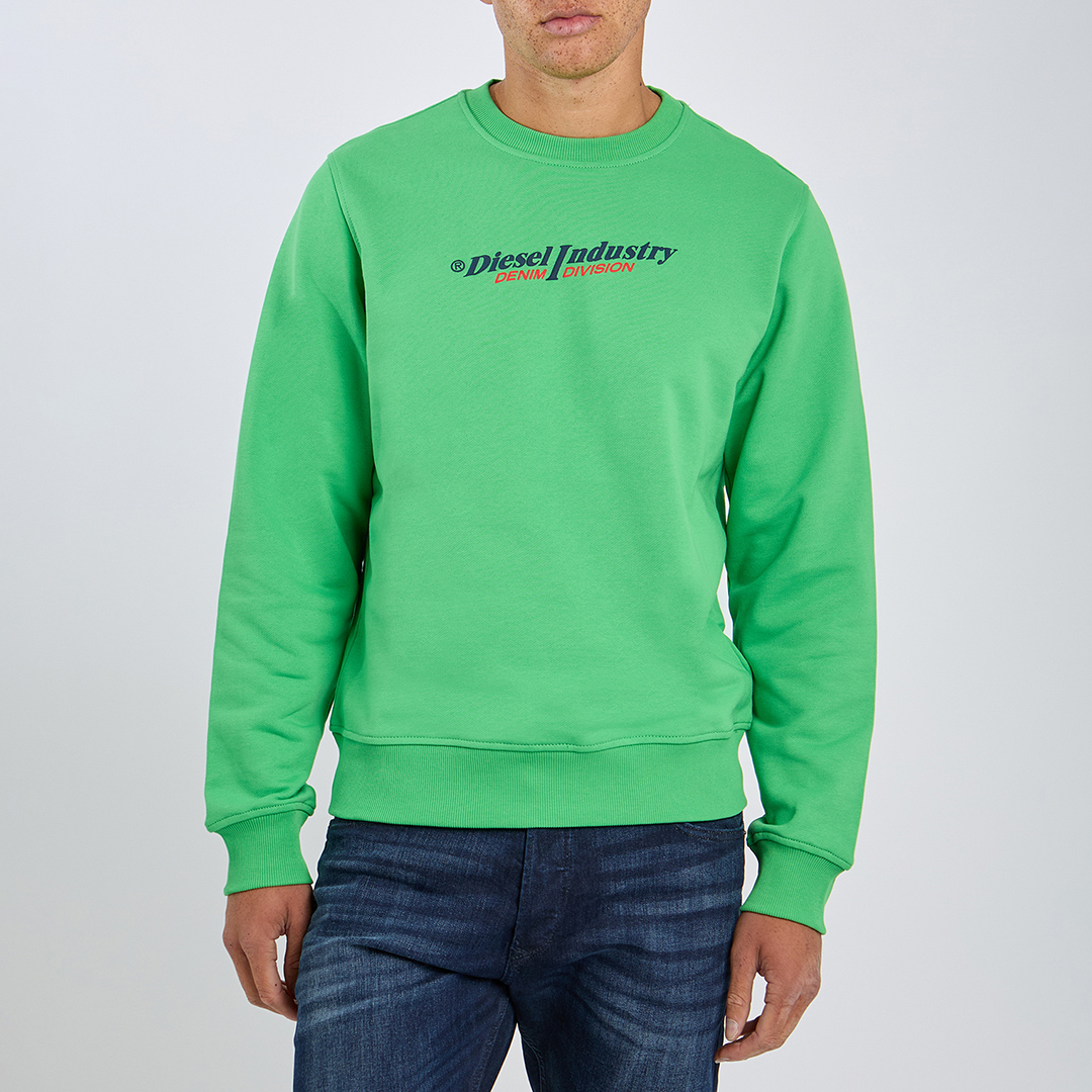 Diesel Men's  Green Industry Logo Sweatshirt in Size XL, BrandAlley