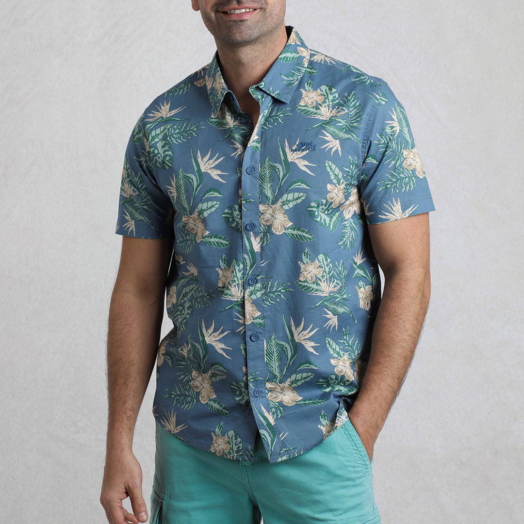Cerulean Short Sleeve Printed Shirt