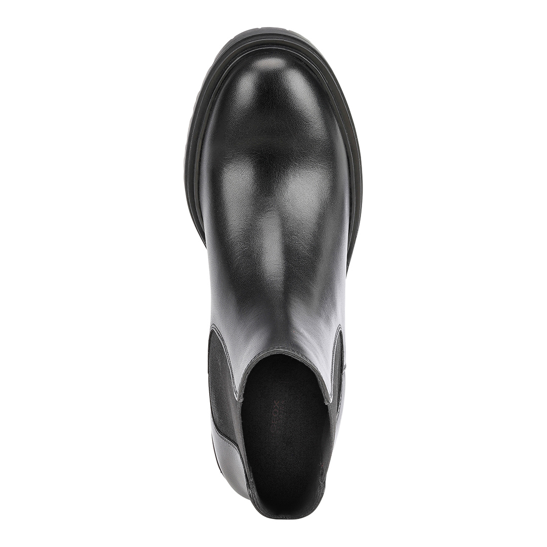 Geox Women's   Black Leather Damiana Heeled Ankle Boots in Size 7.5, BrandAlley