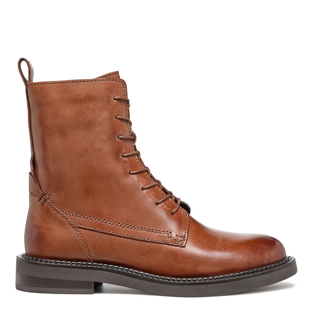 Geox Women's   Brown Light Leather Serilda Heeled Long Boots in Size 7, BrandAlley