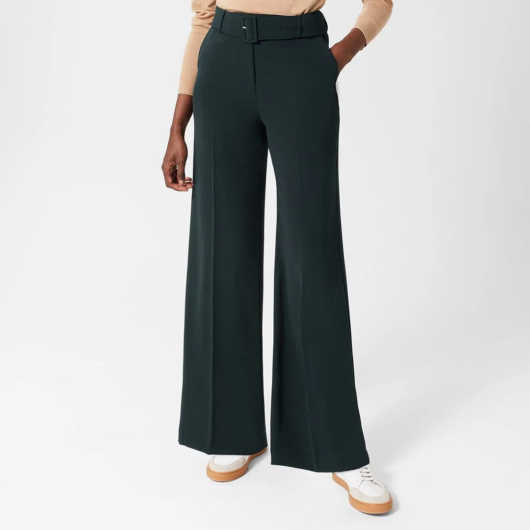 Green Drew Wide Tailored Trousers