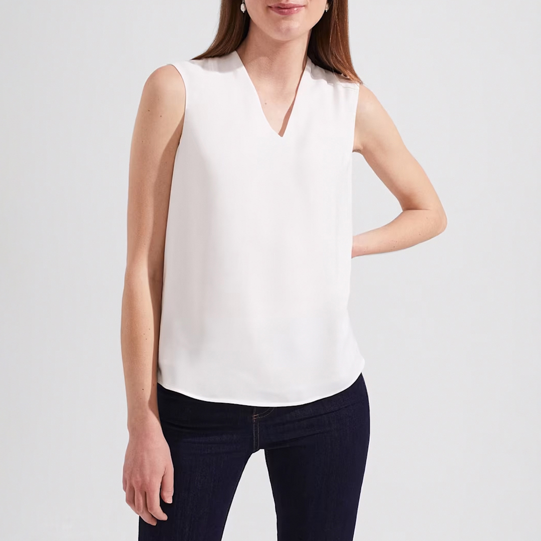White Nina Sleeveless Blouse