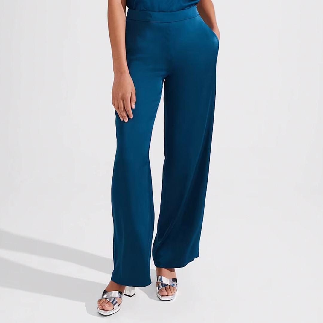 Blue Judith Satin Trousers