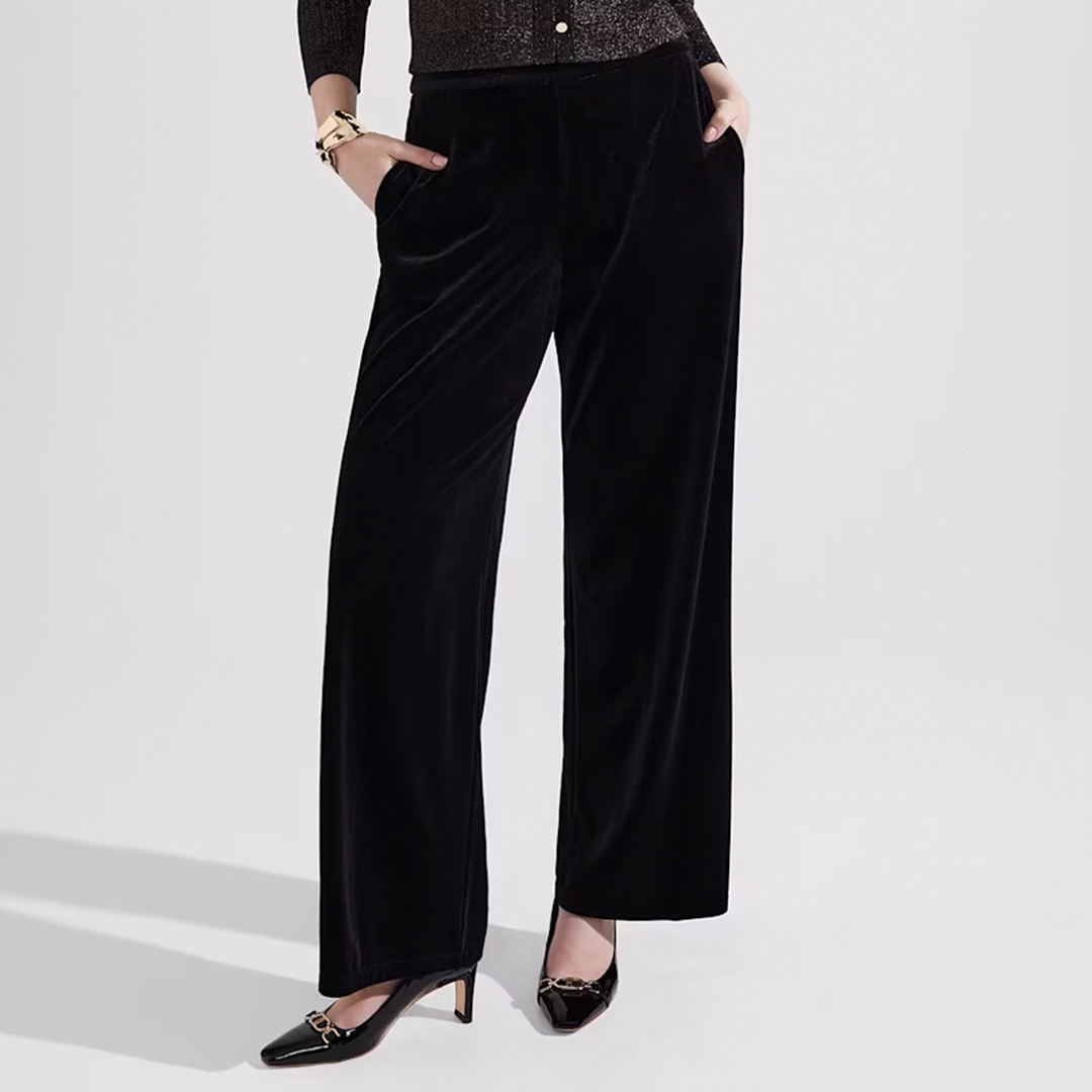 Black Viviene Velvet Trousers