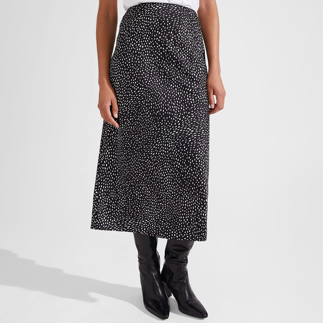 Green Jas Satin Midi Skirt