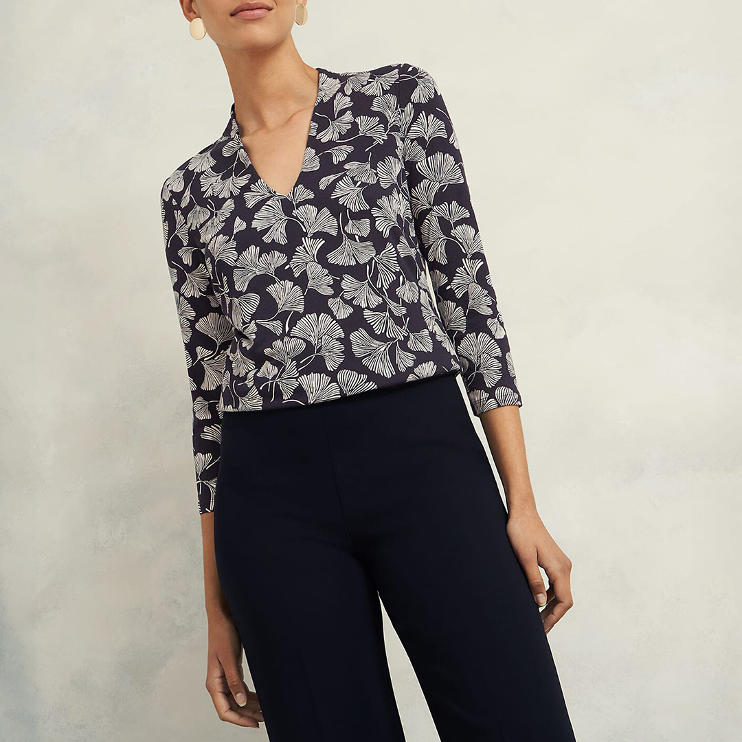 Blue Aimee Floral Printed Top