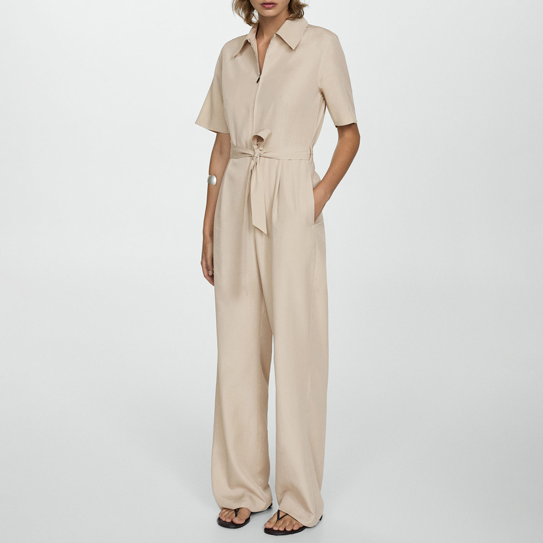 Blush Collared Jumpsuit - Mango - Modalova
