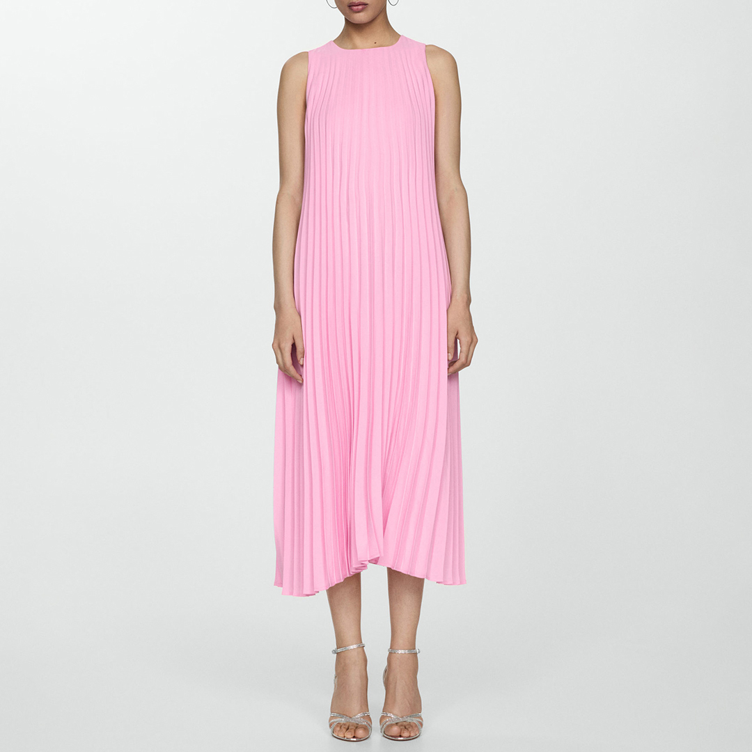 Flamingo Pleated A-Line Midi Dress - Mango - Modalova