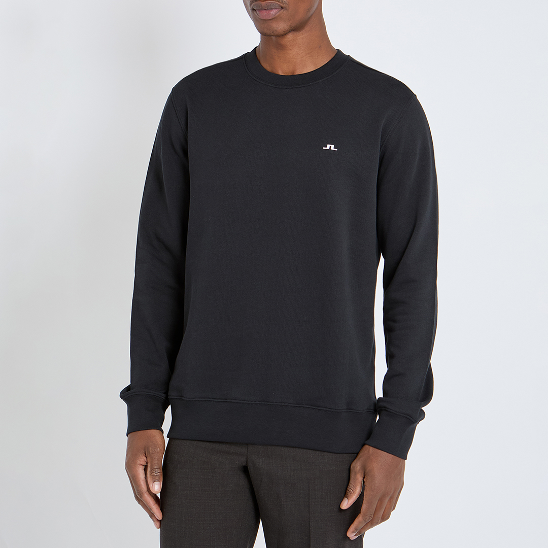 J.Lindeberg Men's   Black Logo Crew Neck Sweatshirt in Size XL, BrandAlley