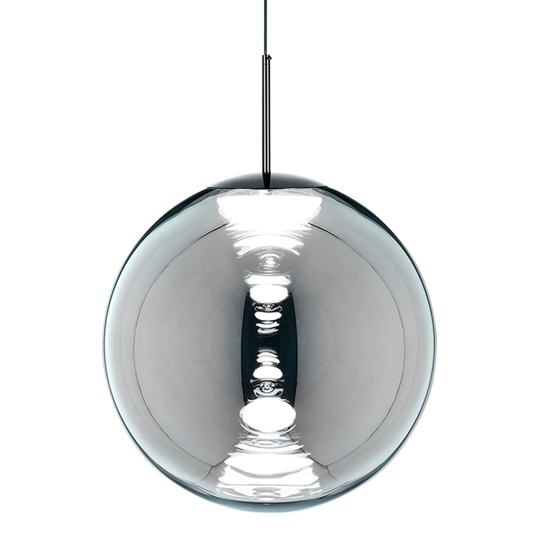 Globe Shade 25cm/10in Pendant Silver