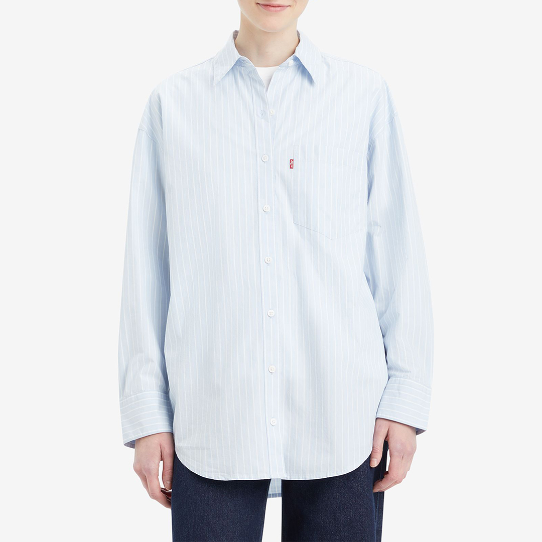 Blue/ White Stripe Lola Cotton Shirt