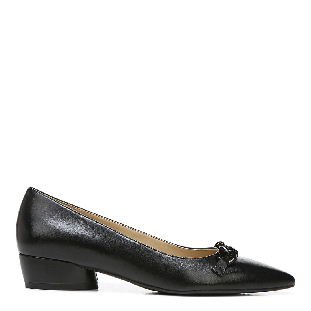 Black Becca Leather Pointed Flat