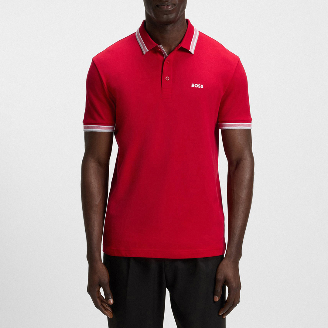 Red Paddy Cotton Polo Shirt