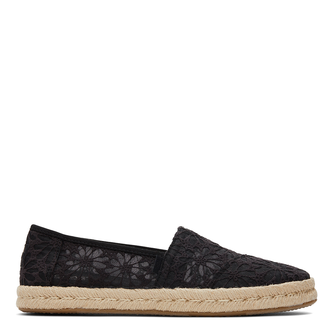 Women's Black Floral Alpargata Rope 2.0 Espadrille
