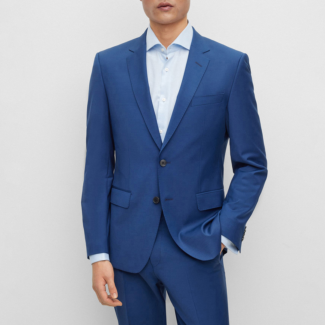Blue Single Breasted Blazer - BOSS - Modalova
