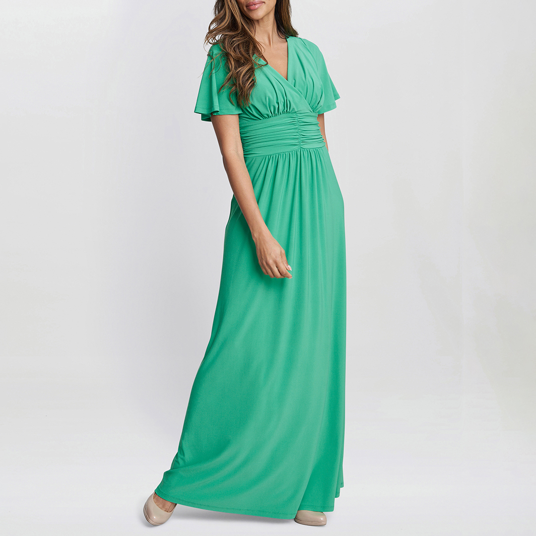 Gina Bacconi Women's   Green Elena Jersey Maxi Dress in Size 12, BrandAlley