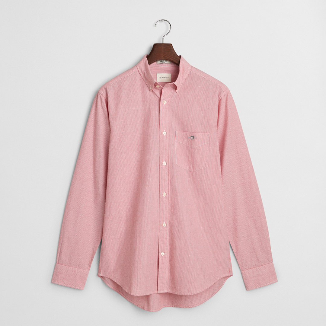 Red Dobby Dot Stripe Shirt