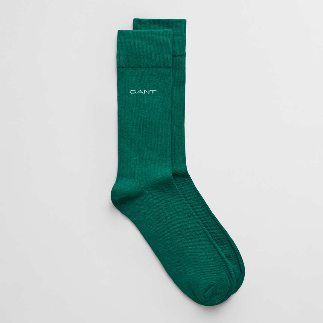 Green Stitched Rib Socks