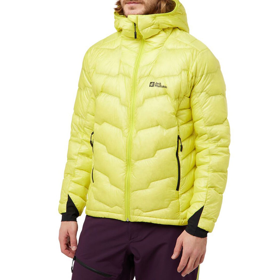 Yellow Alpspitze Hooded Down Jacket