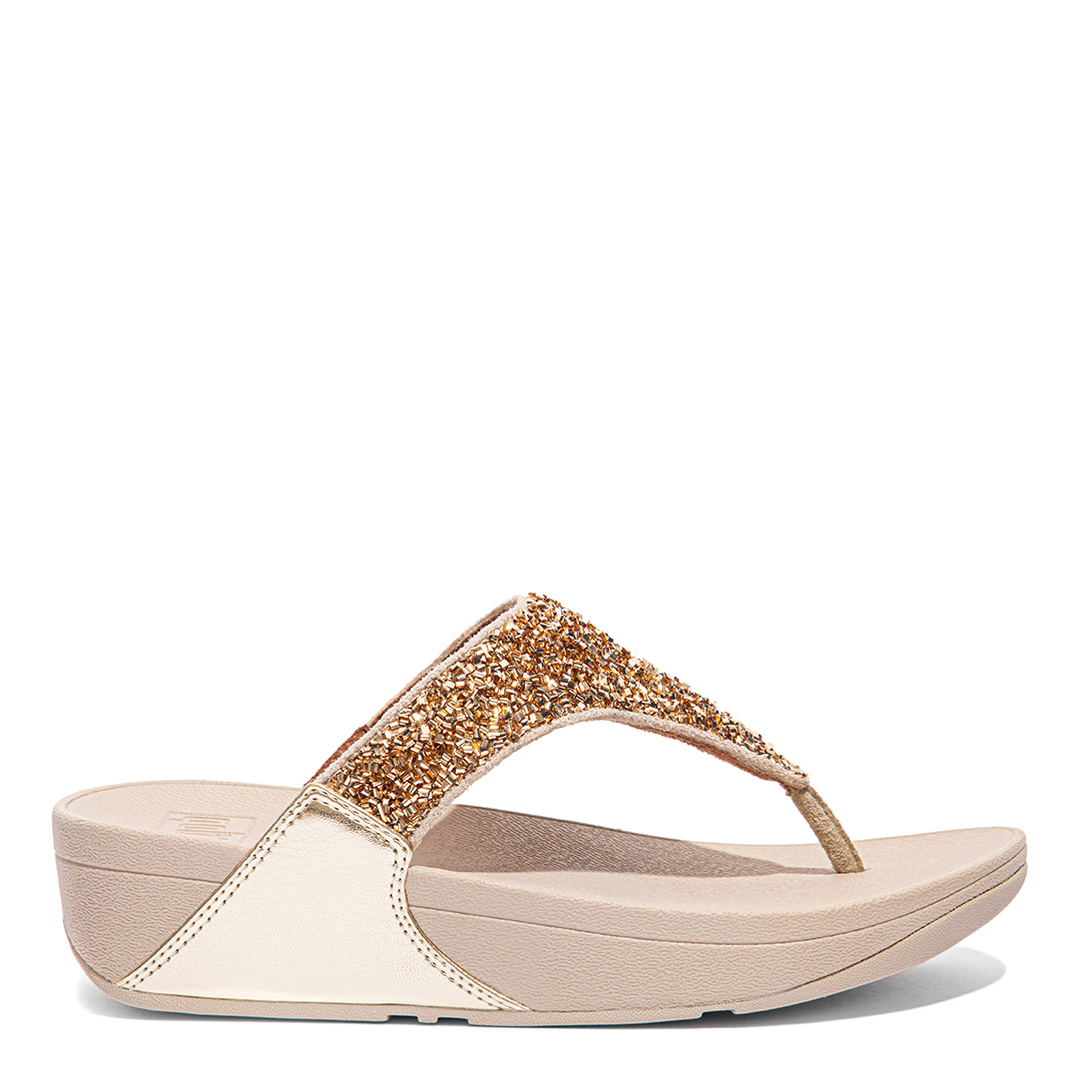 Gold Lulu Shimmerfoil Toe Post Sandals