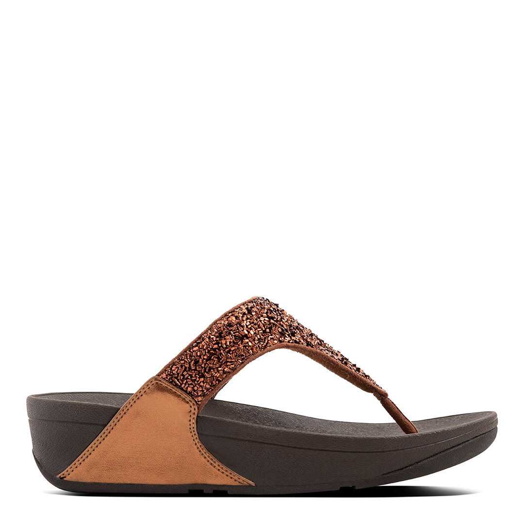 Bronze Lulu Shimmerfoil Toe Post Sandals