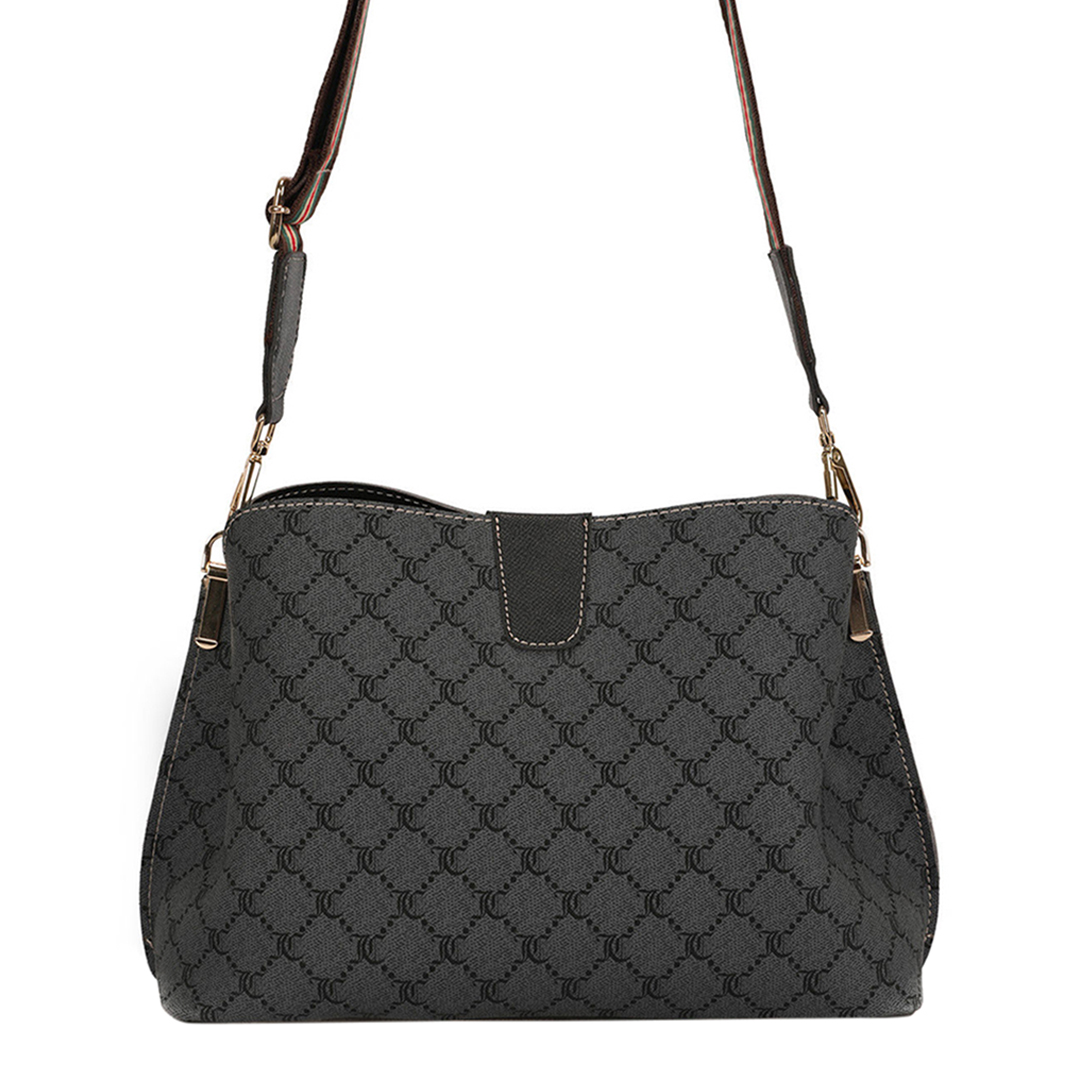Black/Grey Lucky Bees Shoulder Bag