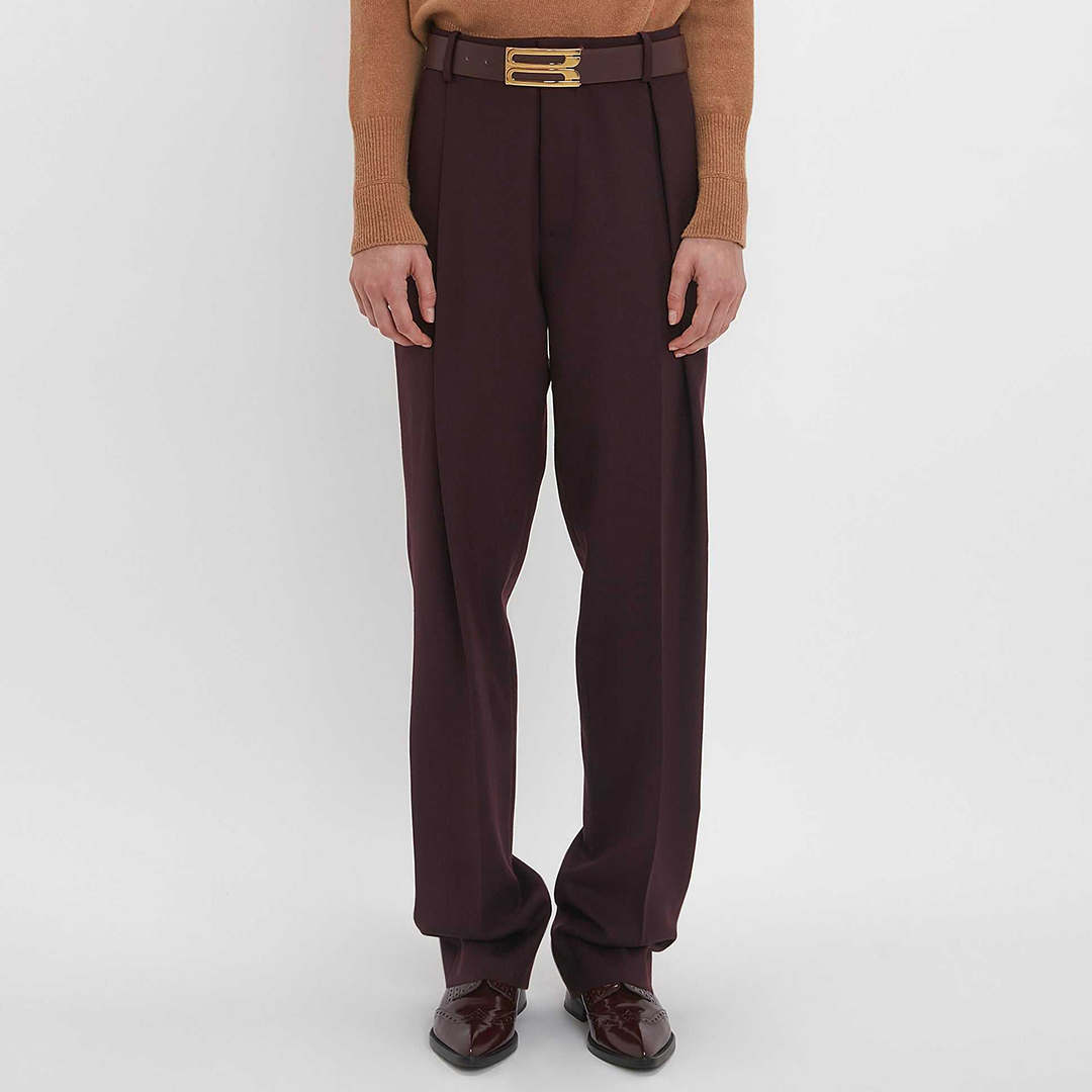 Deep Mahogany Asymmetric Chino Trouser - Victoria Beckham - Modalova