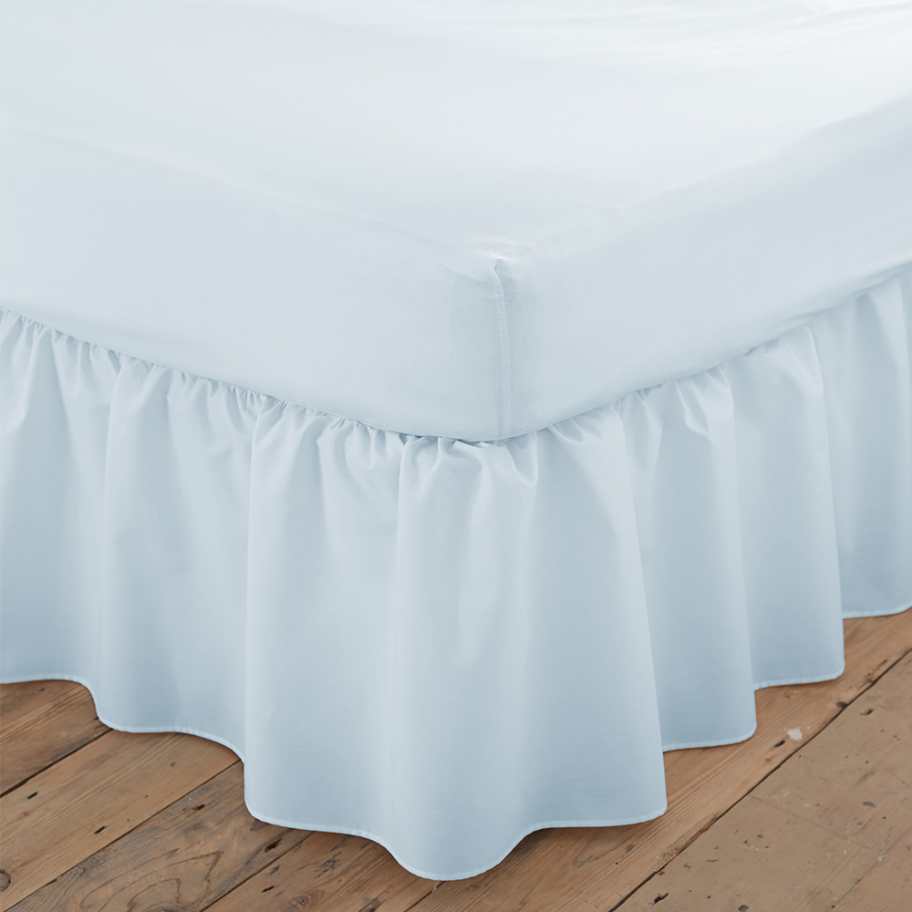 Martex   Charlotte Thomas Poetry Plain Single Platform Valance Sheet Frilled - Duck Egg Blue in Size Single, BrandAlley