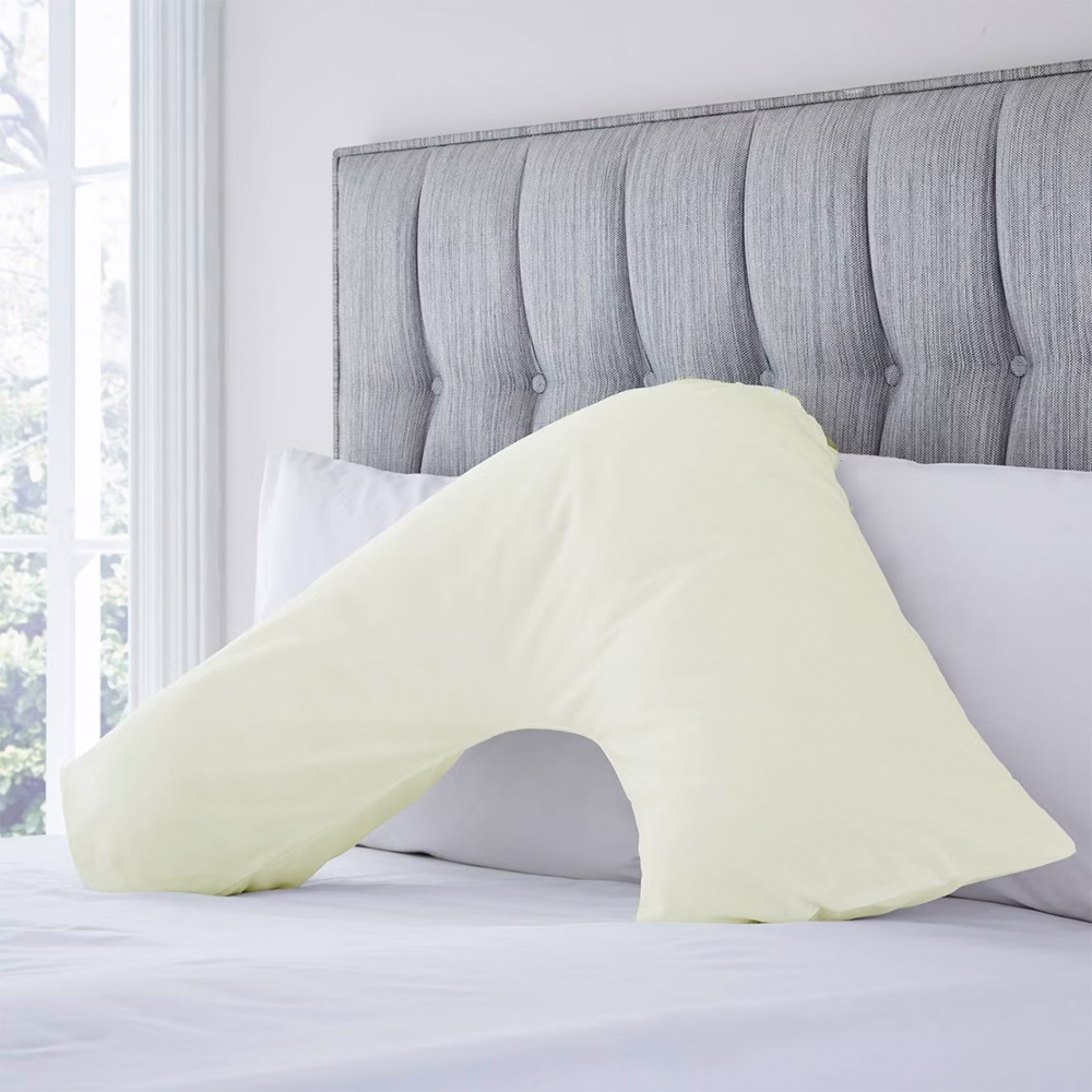 Martex   Charlotte Thomas Poetry Plain Dye V-Shape Ortho Pillowcase - Cream , BrandAlley