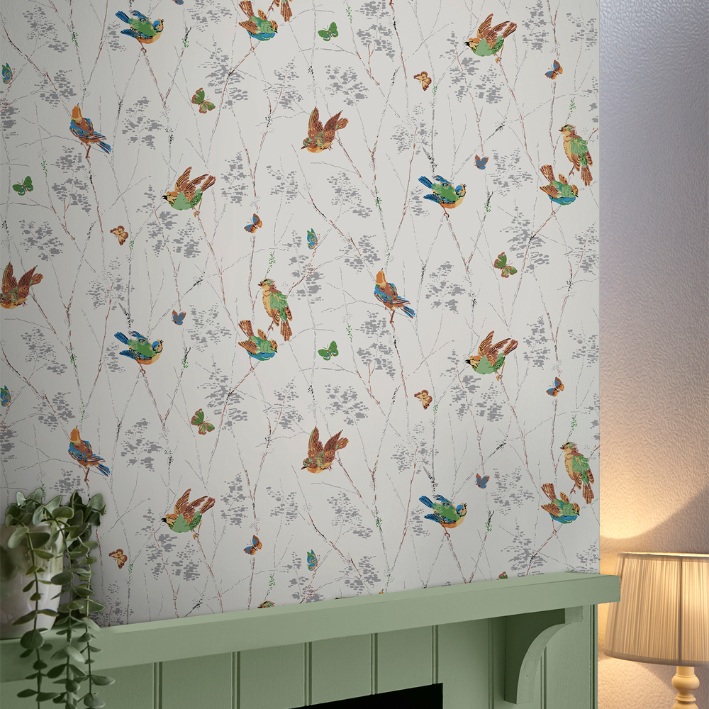 Laura Ashley   Aviary Natural Wallpaper , BrandAlley