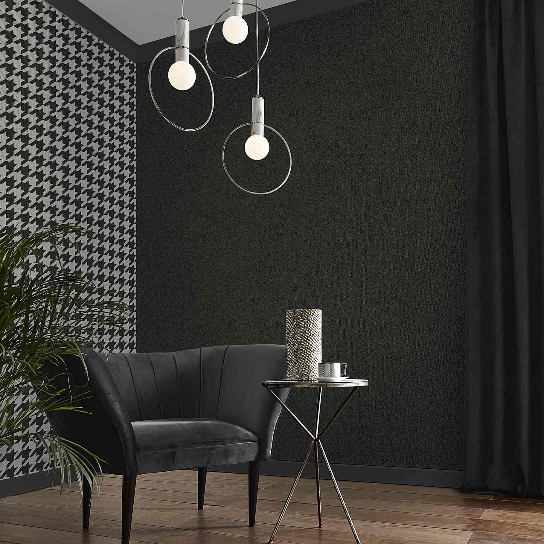 Graham & Brown Christian Texture Charcoal Wallpaper
