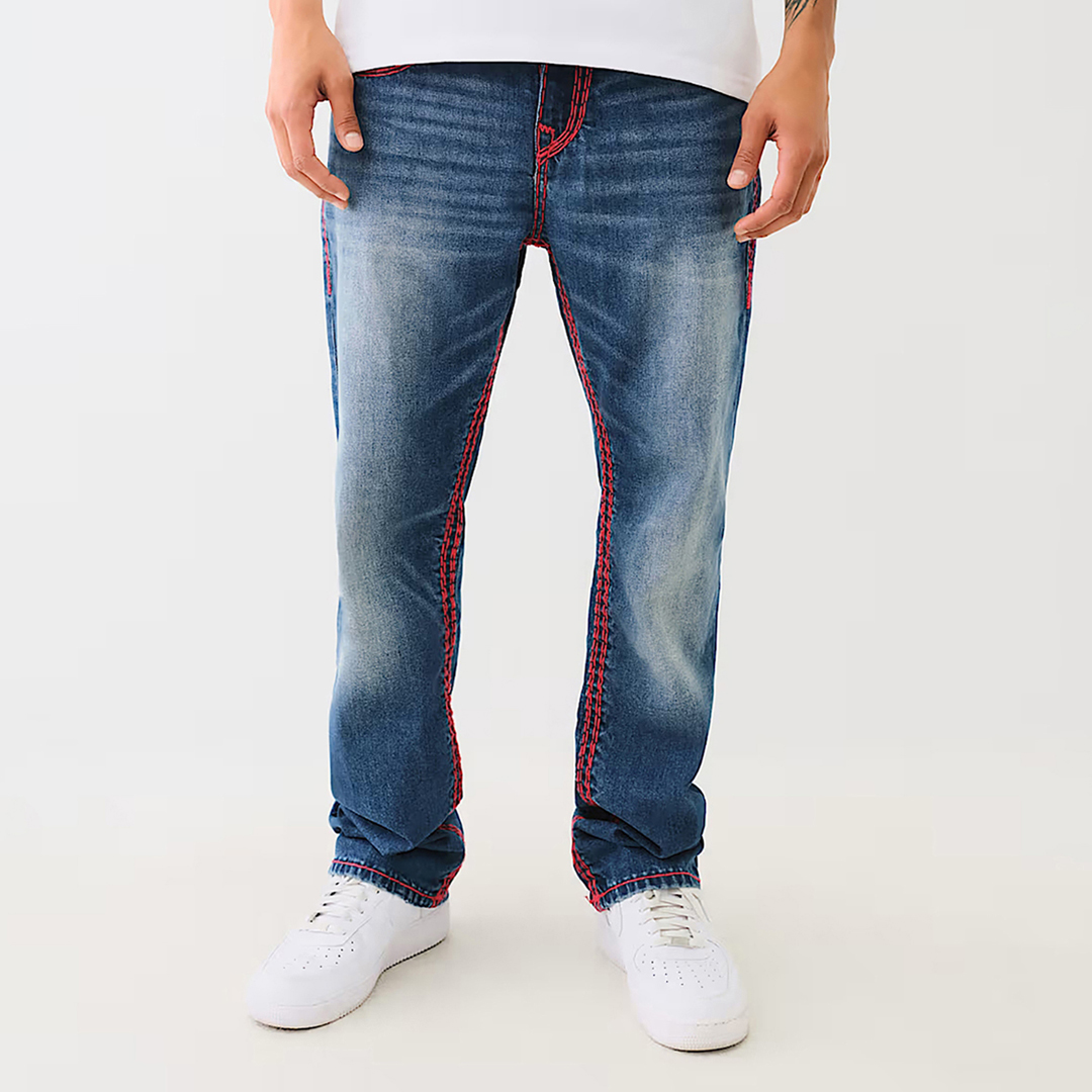 Mid Blue Ricky Super T Straight Stretch Jeans