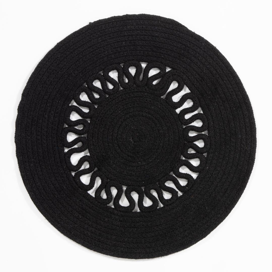 Nene Round Spiral Placemat Black 2 pk