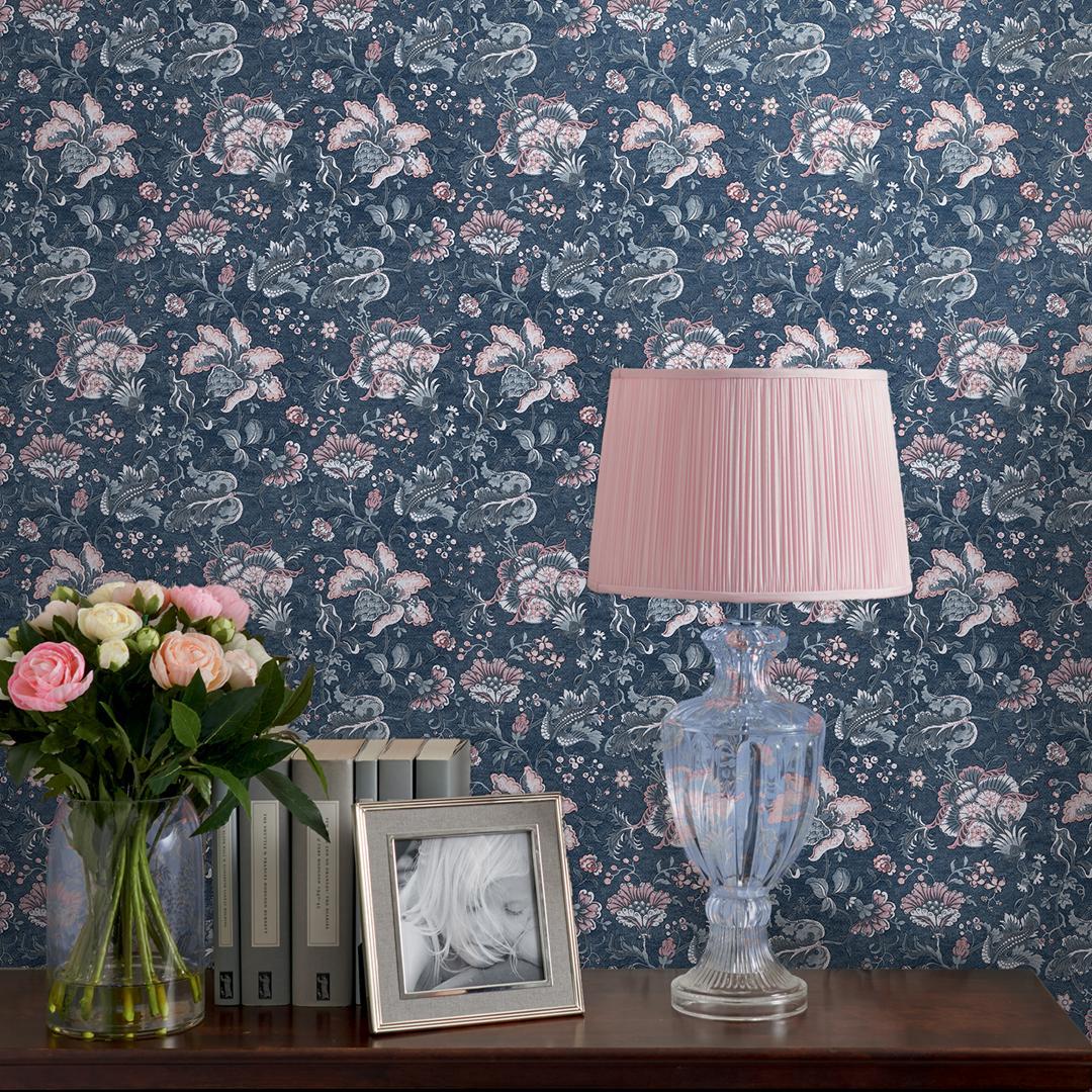 Laura Ashley   Portia Dark Seaspray Wallpaper , BrandAlley