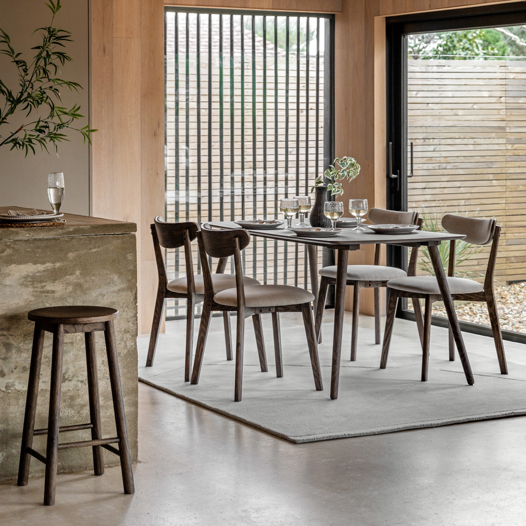 Gallery Living   Collins Dining Table Smoked 1500x800x750mm in Size +44, BrandAlley