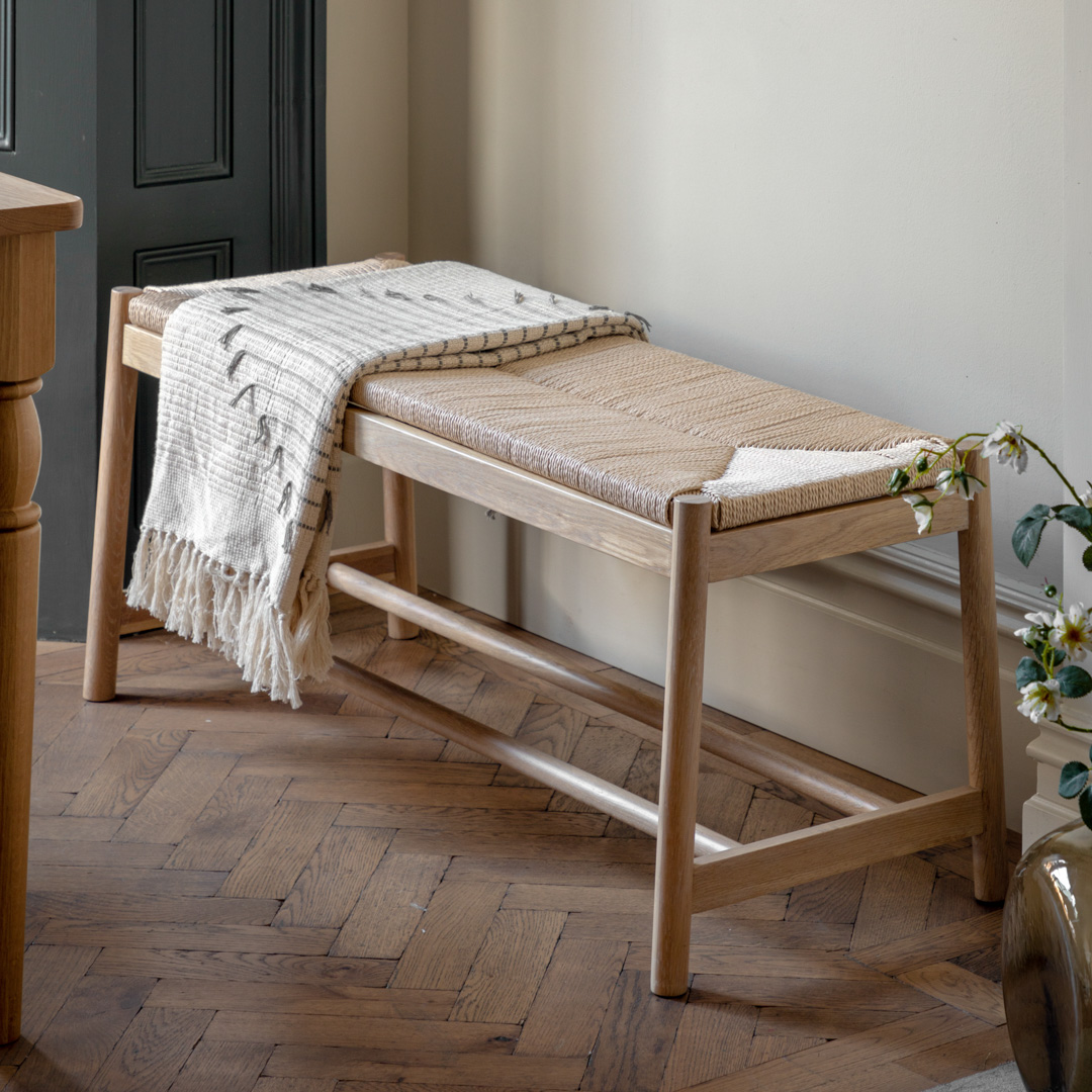 Gallery Living    Beige Brown Eden Rope Bench in Size +44, BrandAlley