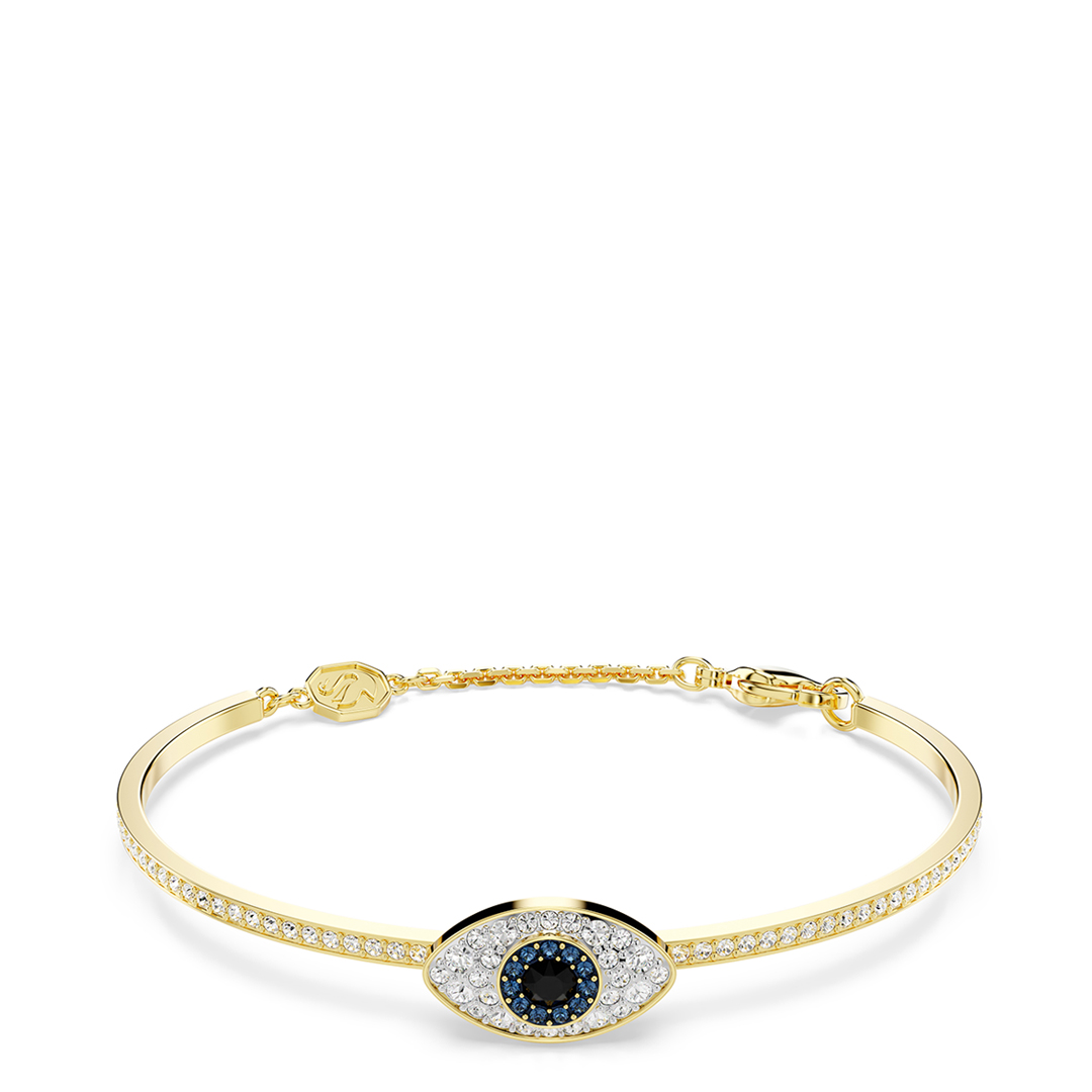 SWAROVSKI Women's  18K Gold-Plated Symbolica Evil Eye Bangle in Size 15.5cm, BrandAlley