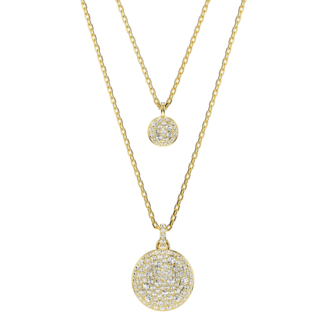 SWAROVSKI Women's  18K Gold Plated Sublima Layered Pendant Neclakce in Size Extra Small, BrandAlley