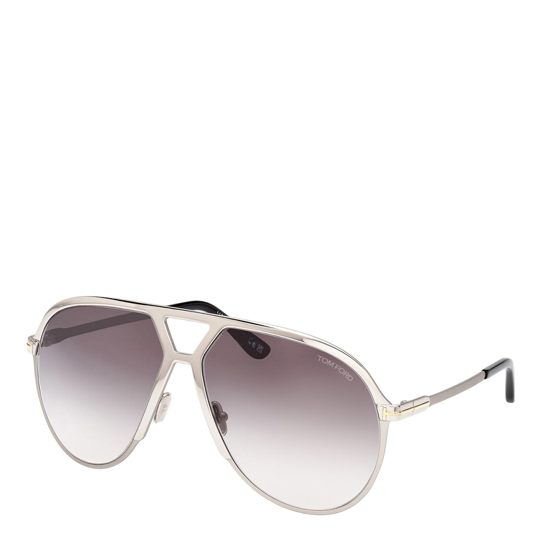 Tom Ford Men's Shiny Palladium/Gradient Smoke Xavier Tom Ford Sunglasses 64mm