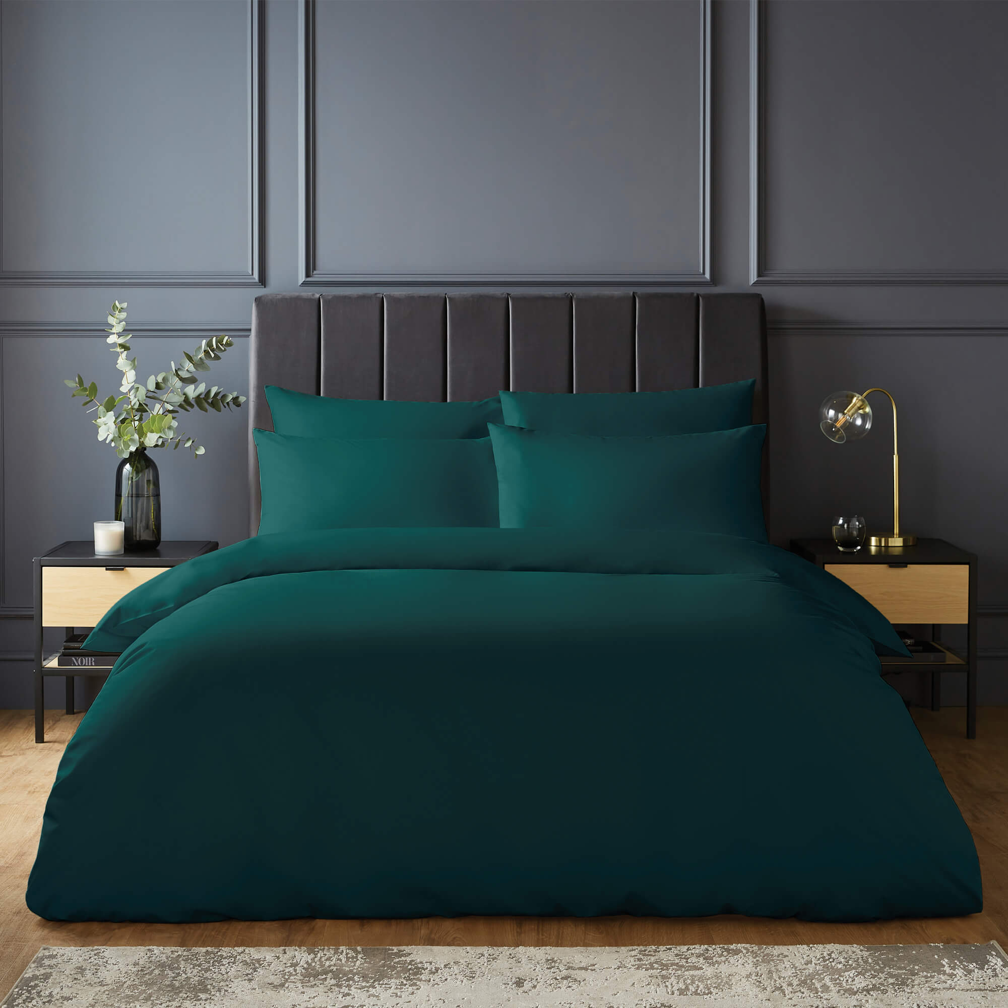 Silentnight Pure Cotton 200TC Duvet Cover Set - Teal - Double