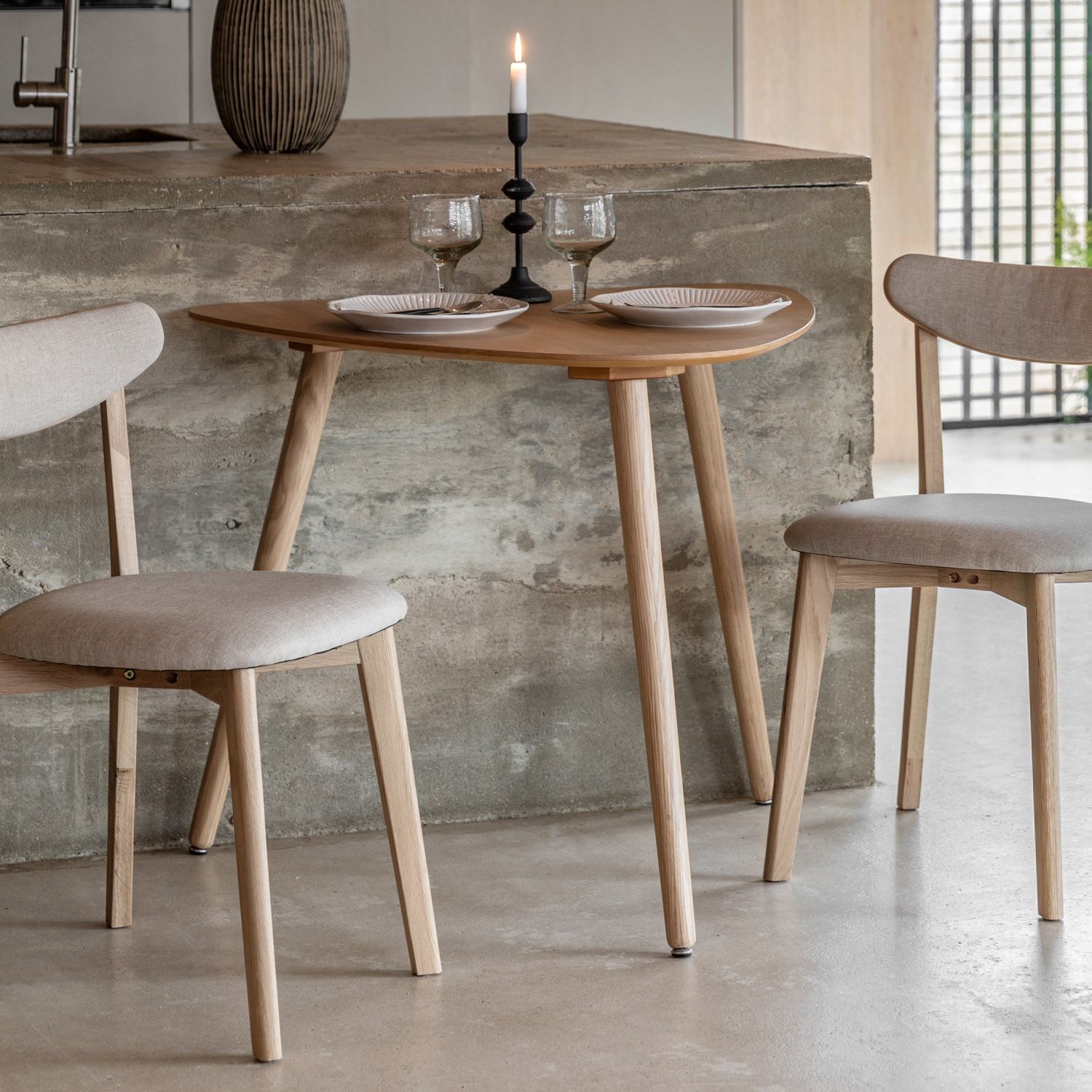 Gallery Living   Collins Dining Table Natural 800x900x750mm in Size Small, BrandAlley