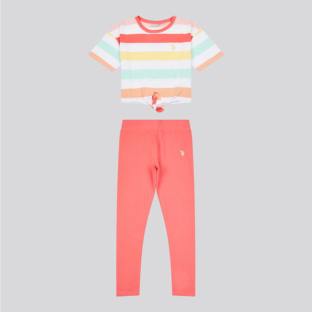 Multi Stripe Tee & Legging Set - U.S. Polo Assn. - Modalova