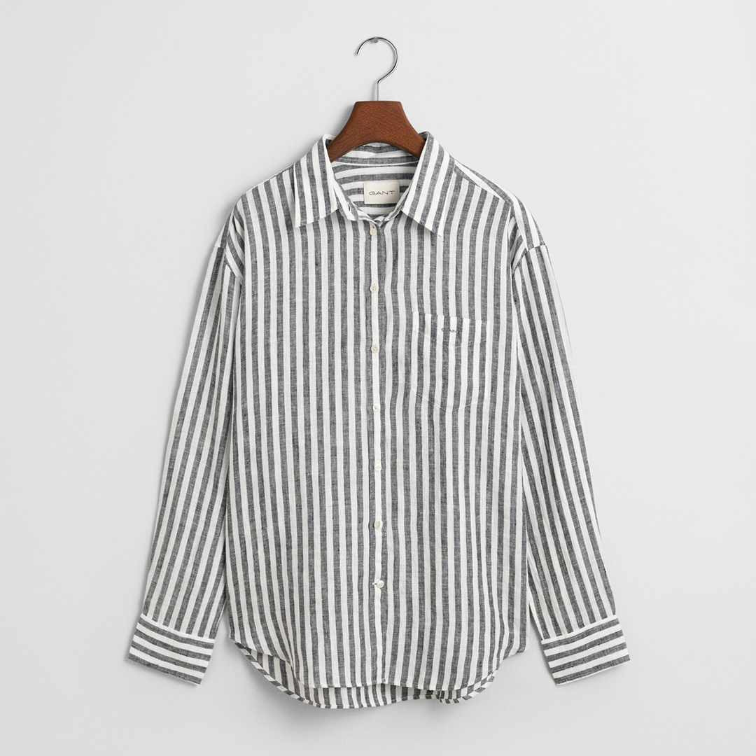 Stylish Comfort: Black Relaxed Striped Linen Shirt Review