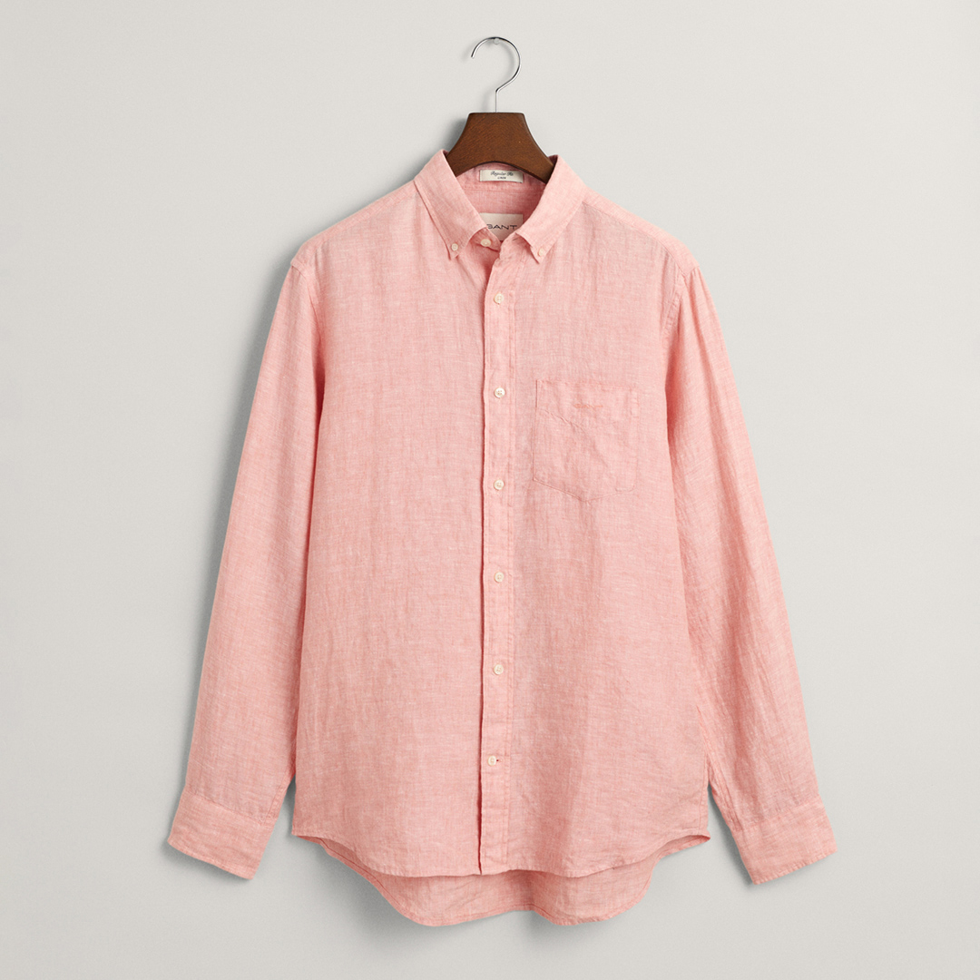 Pale Pink Regular Linen Shirt