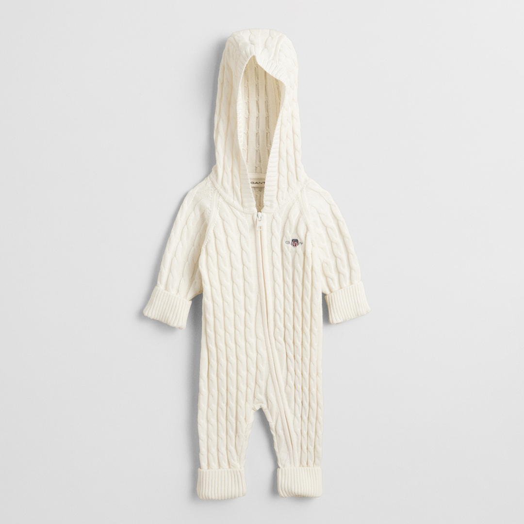 Cream Shield Cotton Cable One Piece