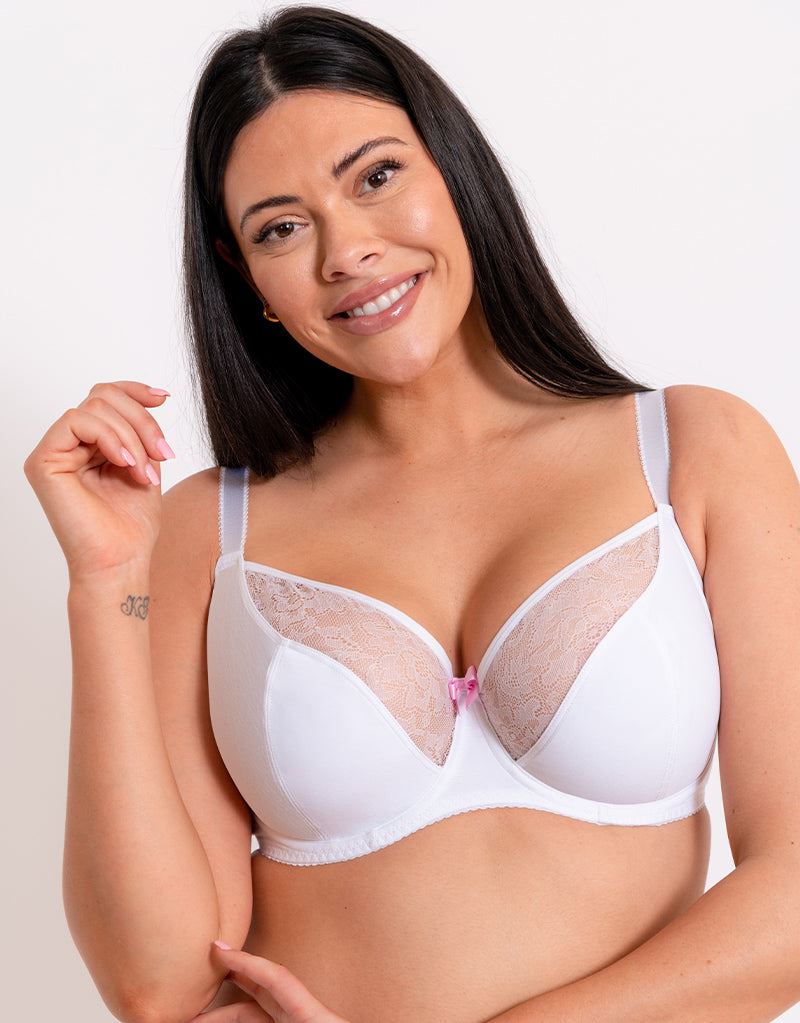 Curvy Kate Women's   White Moody Bloom Balcony Bra in Size 32DD, BrandAlley