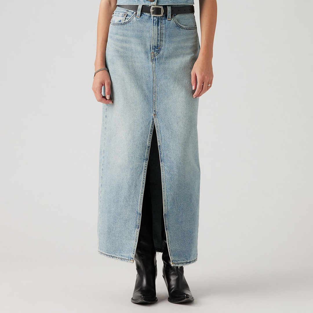 Levi's Women's  Light Wash Column Ankle Length Cotton Skirt in Size 28, BrandAlley