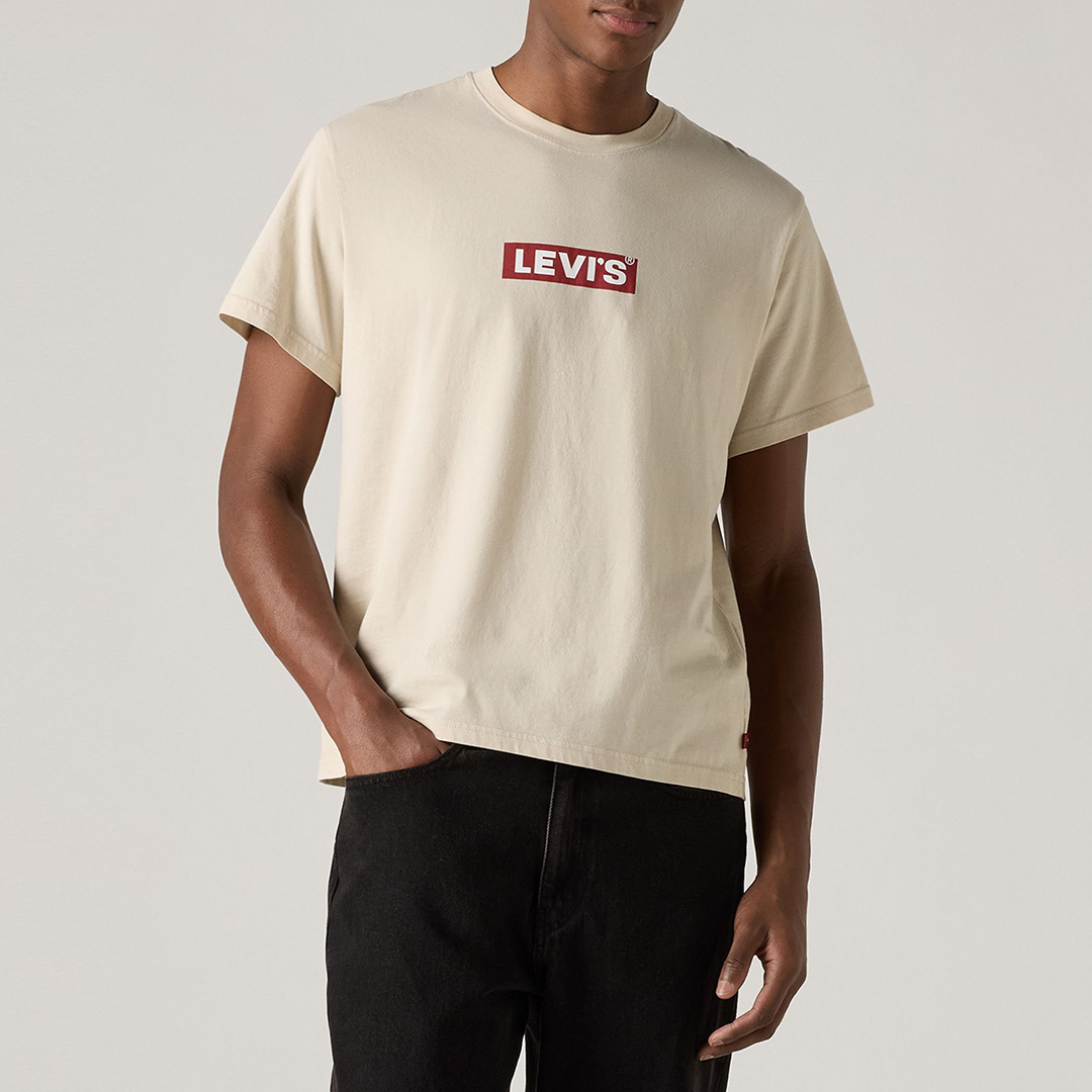 Stone Relaxed Printed Cotton T-Shirt