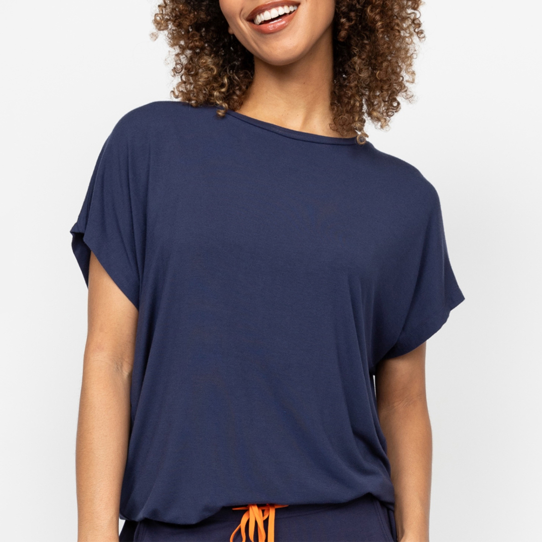 Alpes Jersey Cap Sleeve Pyjama Top
