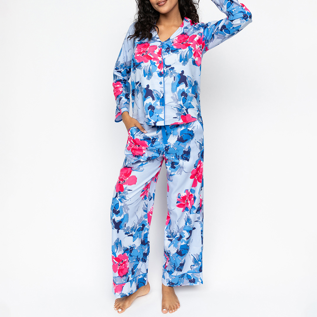 Lyla Blue Floral Print Pyjama Set - Cyberjammies - Modalova